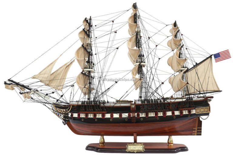 USS Constitution Tall Ship Fully Assembled Wooden Ship Model