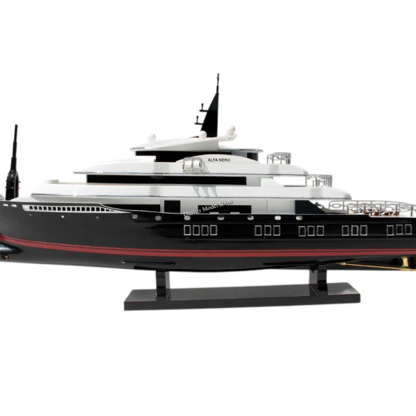 Alfa Nero Yacht Handmade Wooden Motor Yacht Model