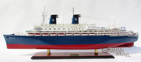 MS Achille Lauro Ocean Liner Handmade Wooden Ship Model 40"