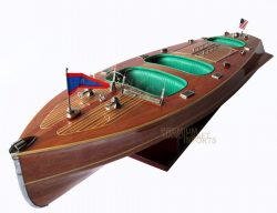 Chris Craft Triple Cockpit 28" Handcrafted Display Model Boat