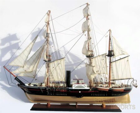 USS Powhatan side wheel steamer Tall Ship Assembled 36" Built Wooden Model Ship