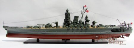 Japanese Yamato Warship Wooden Model 48" Ready for Display