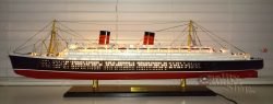 RMS Queen Elizabeth with Lights Handcrafted Ocean Liner Model 40"