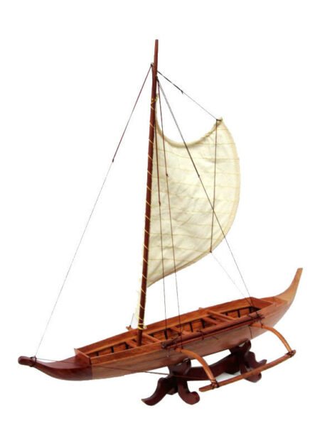 Handmade Hawaiian Canoe Wooden Model Boat