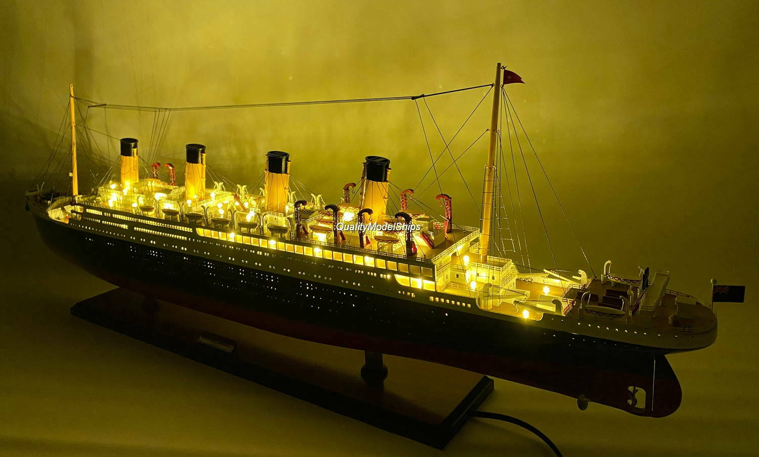 RMS Britannic With Lights Cunard Line Ocean Liner Wooden Ship Model 40 ...