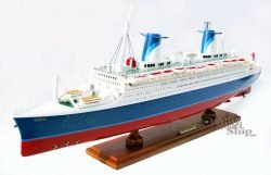 32" SS Norway Ocean Liner Handmade Wooden Ship Model