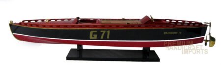 Rare Beautiful handcrafted Rainbow IV G-71 35" Display Wooden Model Boats