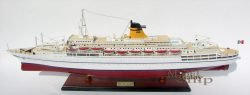 SS Galileo Galilei Italian Line Ocean Liner Wooden Ship Model 34" Scale 1:250