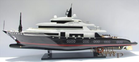 Alfa Nero Yacht Handmade Wooden Motor Yacht Model 28"