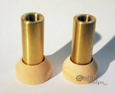 Model Ship Display Brass and Wood Round Doll Pin Stand