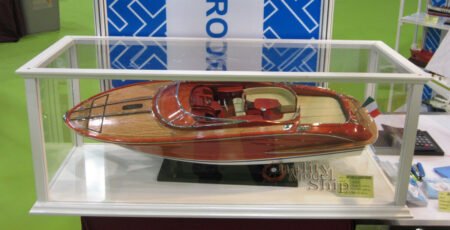 Ship Display Case White Painted for Speed Boats 32" - 35" with Acrylic