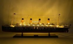 RMS Olympic With Lights White Star Line Ocean Liner Wooden Ship Model 40"