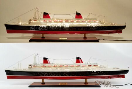 SS France with Lights Handcrafted Ocean Liner Model 40"