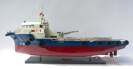 Offshore Support Vessel Wooden Ship Model Display Ready